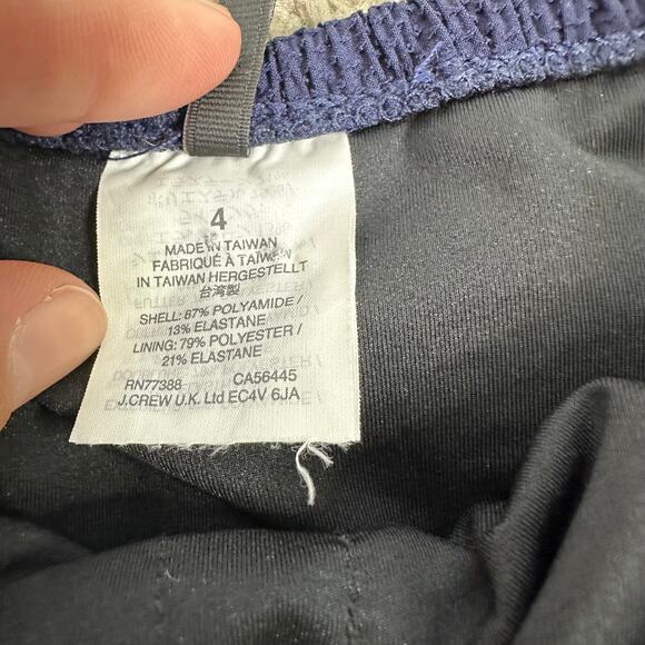 J.Crew Navy Ruffle Bandeau One Piece Swimsuit Blue Women's 4 Halter Strapless - Picture 4 of 6